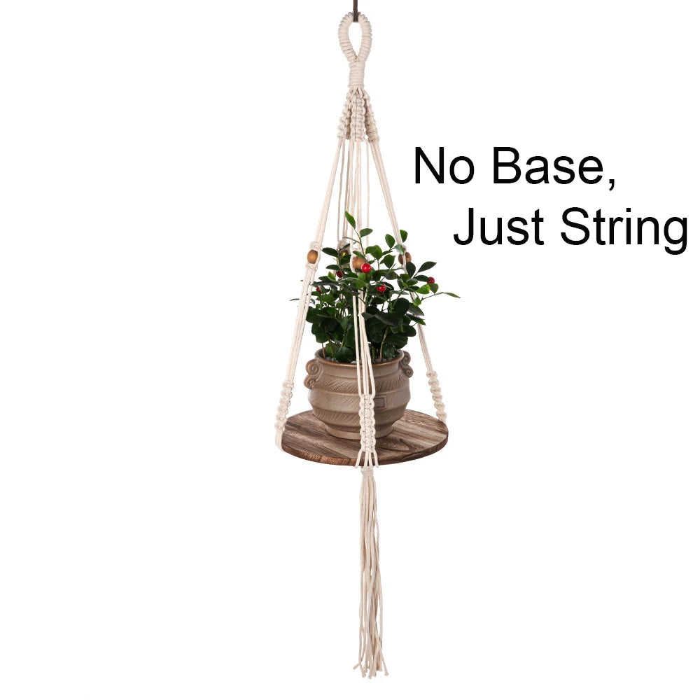 Macrame Plant Hanger - Woven Cotton Rope Planter Holder in 14 Boho Styles