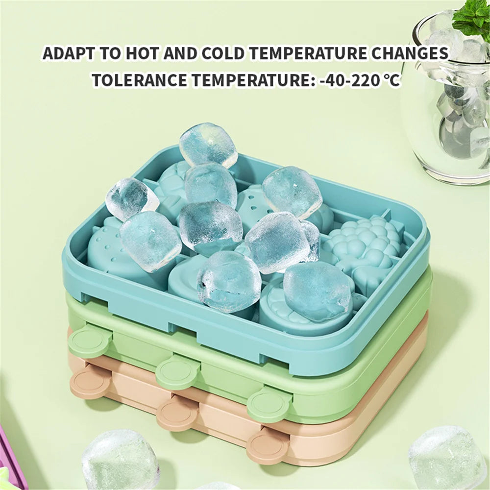 Silicone Popsicle Mold - 6 Hole Fruit Shaped Ice Lolly Tray, BPA Free