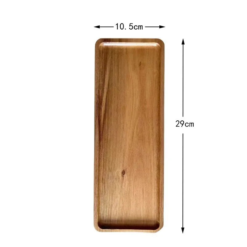 Acacia Wood Serving Platter - Wabi-Sabi Oval & Rectangular Wooden Tray