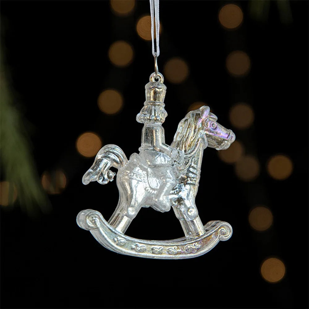 Christmas Hanging Decorations - Clear Acrylic Tree Ornaments in 10 Shapes