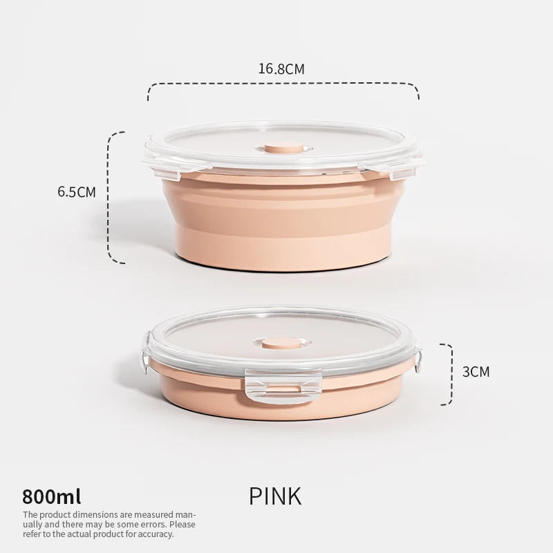 Collapsible Silicone Food Storage Containers - Leakproof Lunch Bowls for Meal Prep