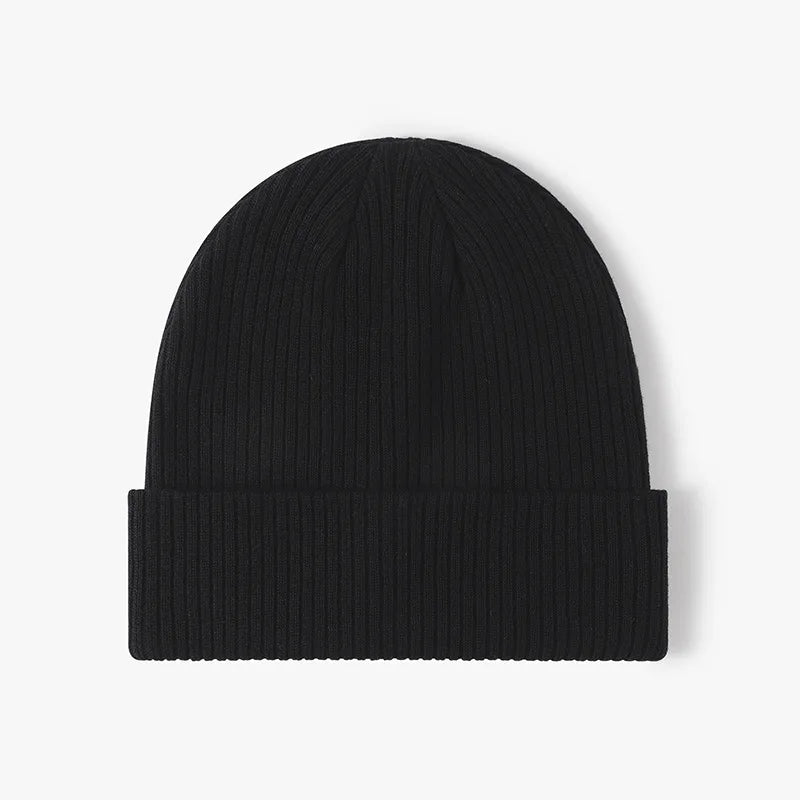 Cotton Beanie Cap - Knitted One-Size Casual Hat in Four Colours