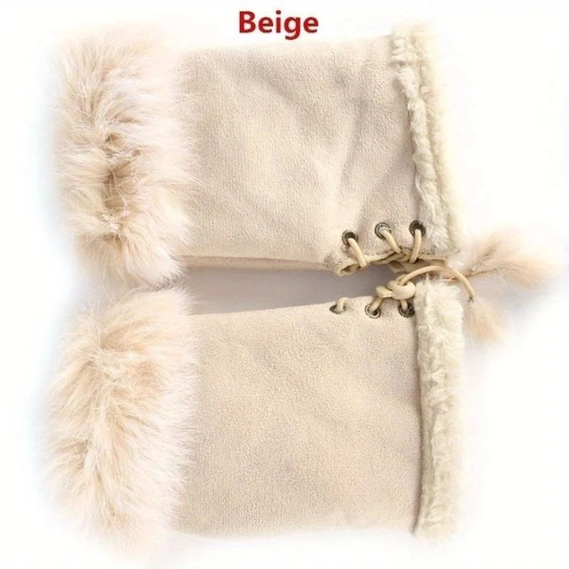 Faux Rabbit Fur Wrist Warmers - Soft Fur Hand Warmers in 9 Colours for Winter