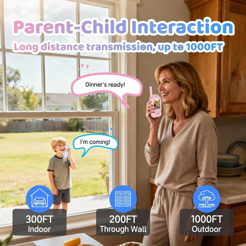 Kids Video Walkie Talkies - Rechargeable Two Way Radios for Camping Trips