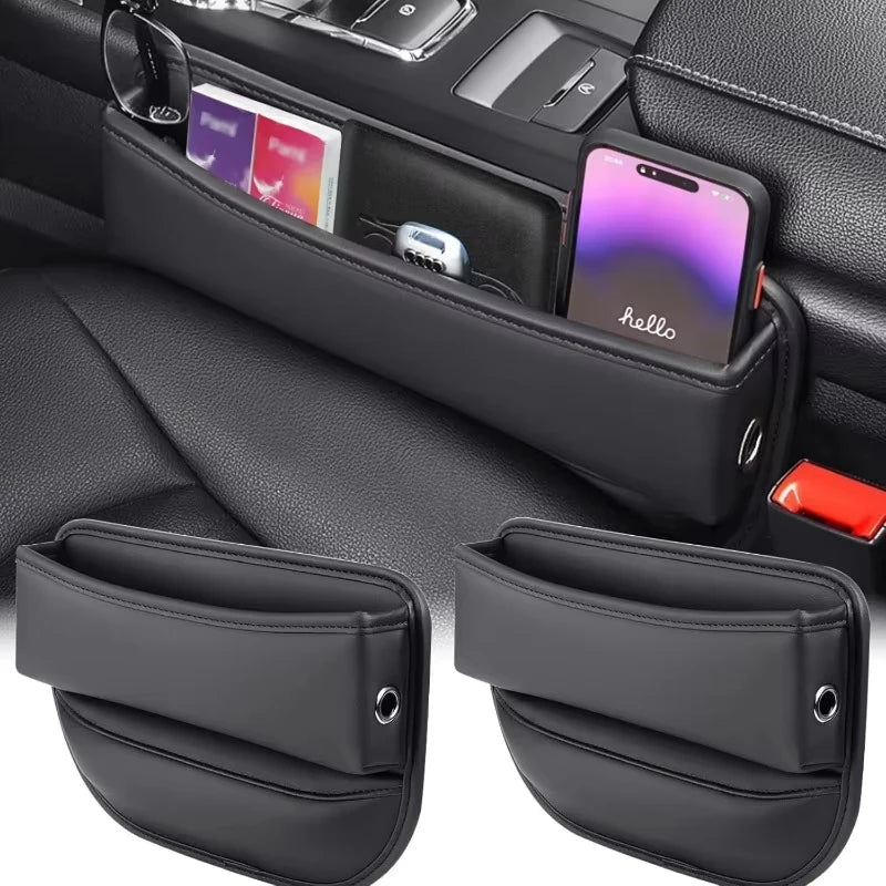 Leather Car Seat Gap Organiser - Console Crevice Filler and Side Storage Pocket
