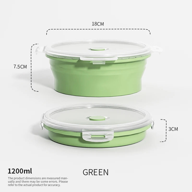 Collapsible Silicone Food Storage Containers - Leakproof Lunch Bowls for Meal Prep