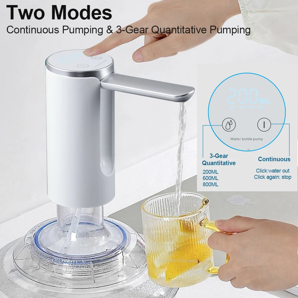 Electric Water Bottle Pump - Rechargeable Dispenser for 19L Gallon Bottles