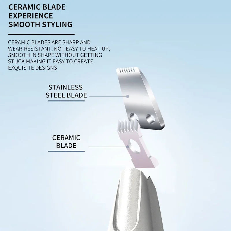 Dog Grooming Trimmer - Waterproof Electric Pet Clipper with LED Light
