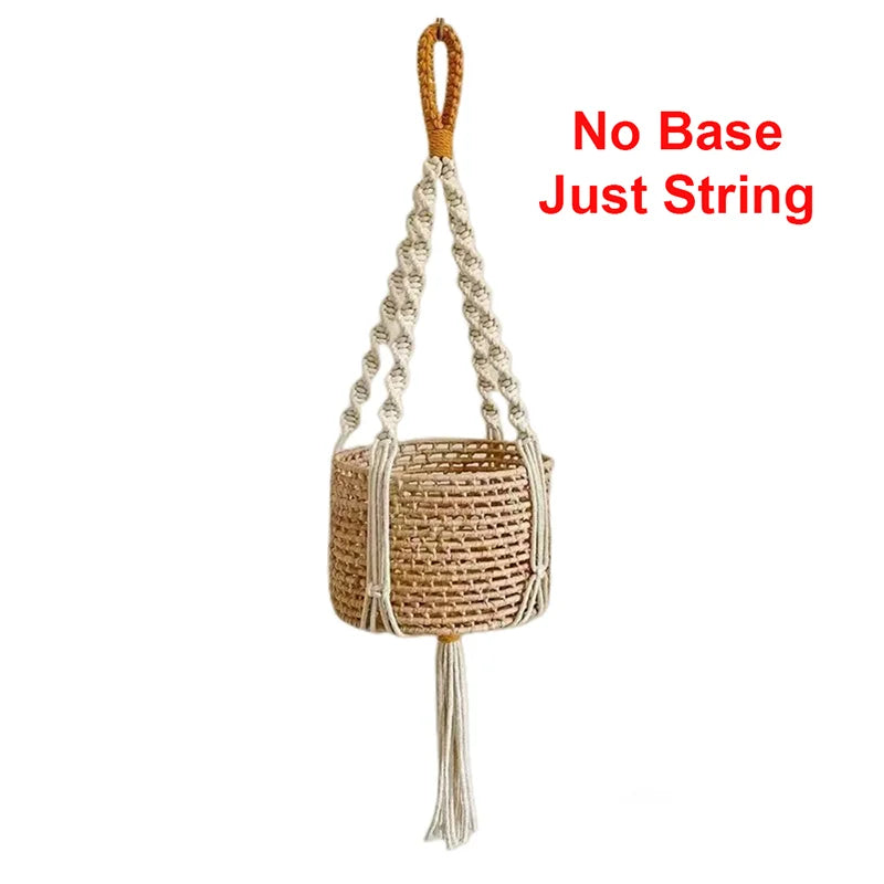 Macrame Plant Hanger - Woven Cotton Rope Planter Holder in 14 Boho Styles