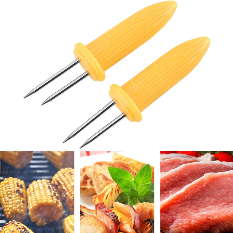 Corn on the Cob Holders - 10pc Stainless Steel Anti-Scald BBQ Corn Forks