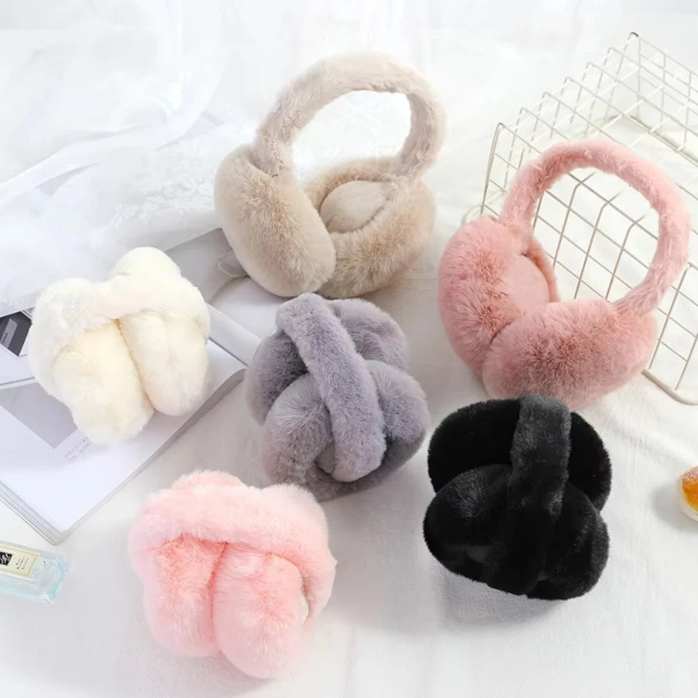Plush Ear Warmers - Soft Foldable Winter Earmuffs for Women and Men, 7 Colours