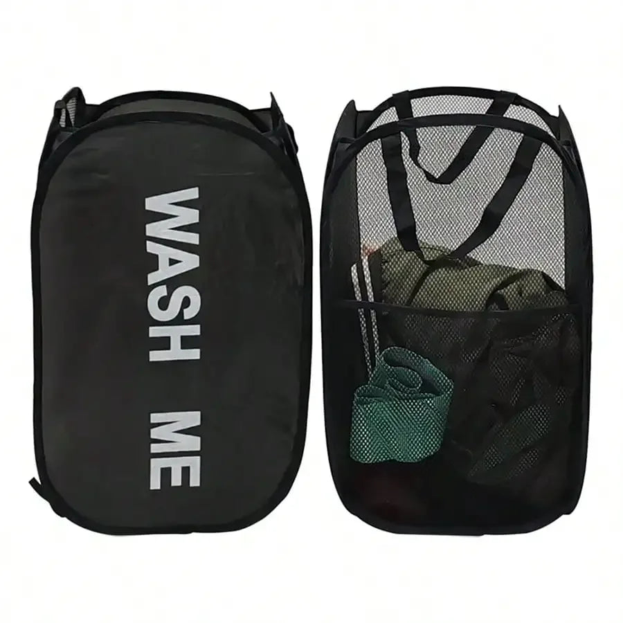 Pop Up Laundry Hamper - Portable Breathable Mesh Basket for Travel and Dorms