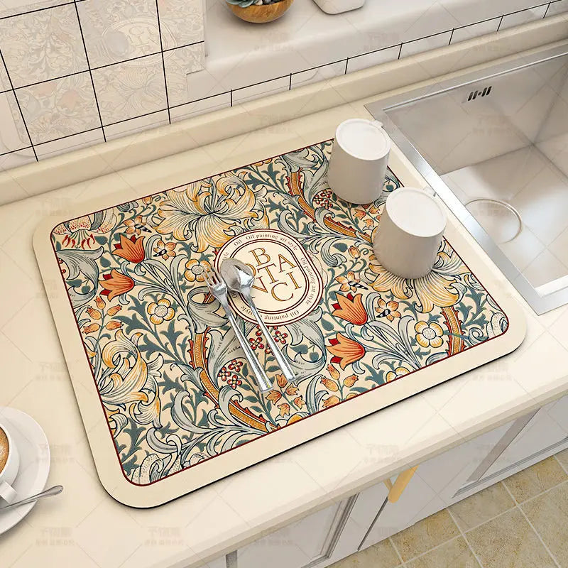 Kitchen Absorbent Mat - Super Absorbent Quick Dry Drying Pad in 4 Sizes