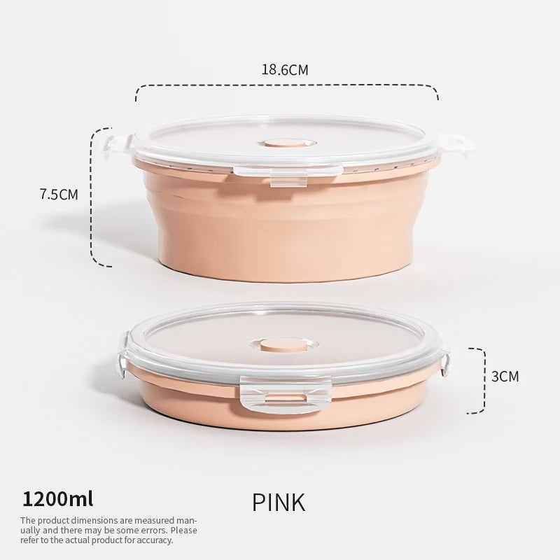 Collapsible Silicone Food Storage Containers - Leakproof Lunch Bowls for Meal Prep