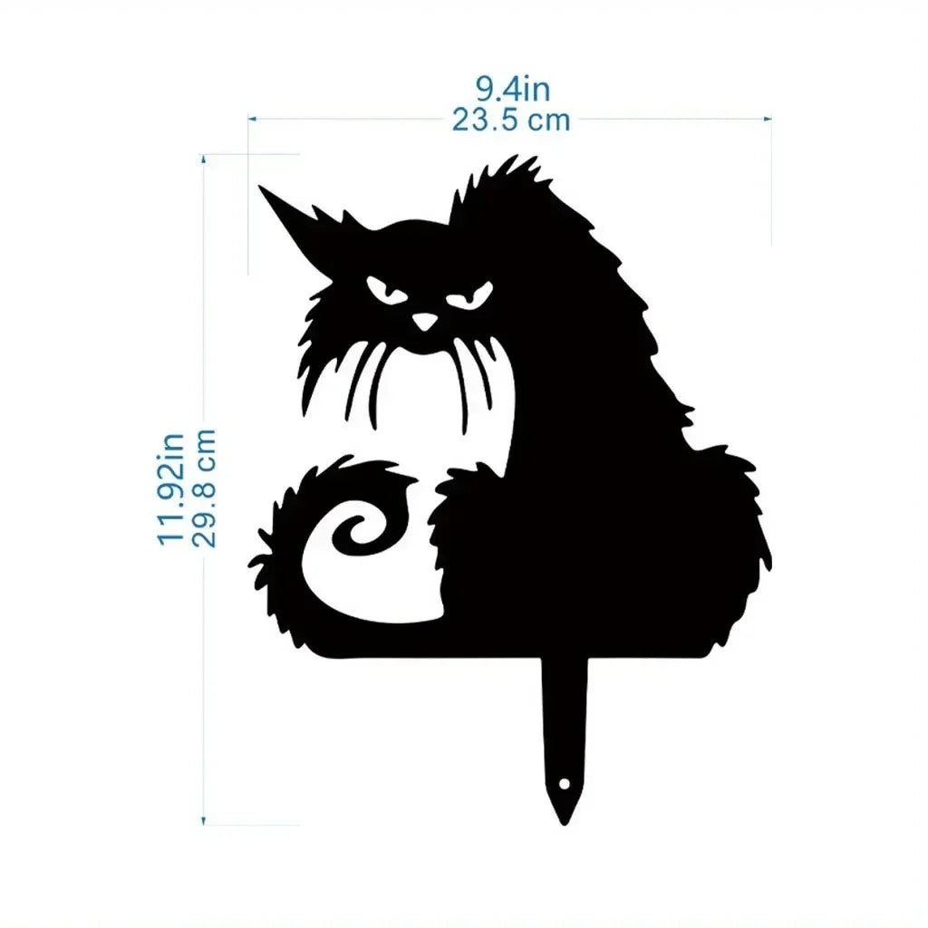 Cat Garden Stakes - Metal Silhouette Lawn Ornaments for Patios, Beds and Borders