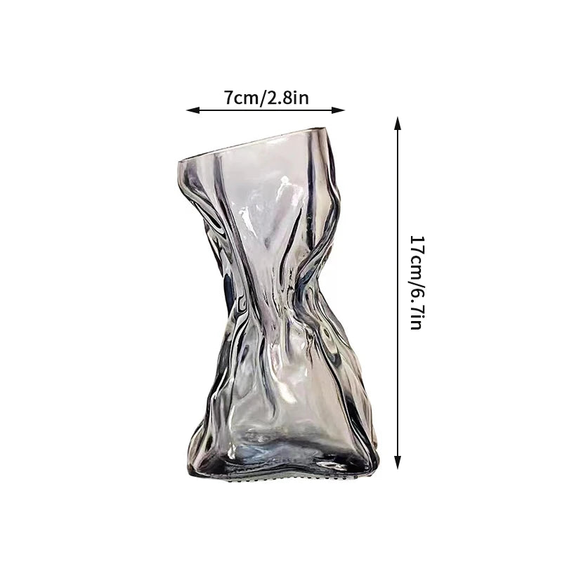 Retro Glass Vase - Thick Glass Bud Vase for Hydroponics and Table Decor