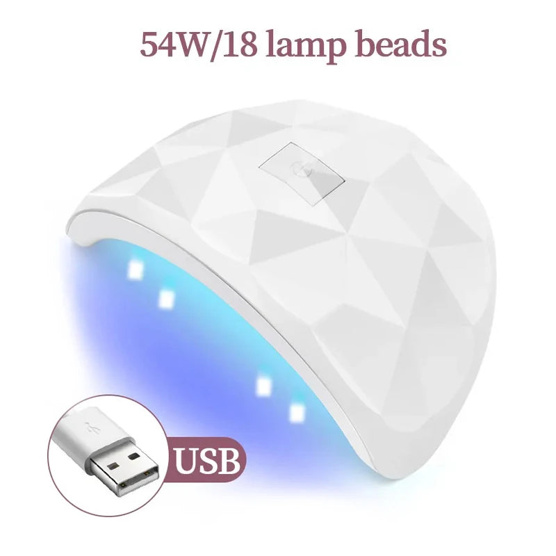 Nail Dryer Lamp - USB Type-C Gel Polish Curing Light for Home Manicures