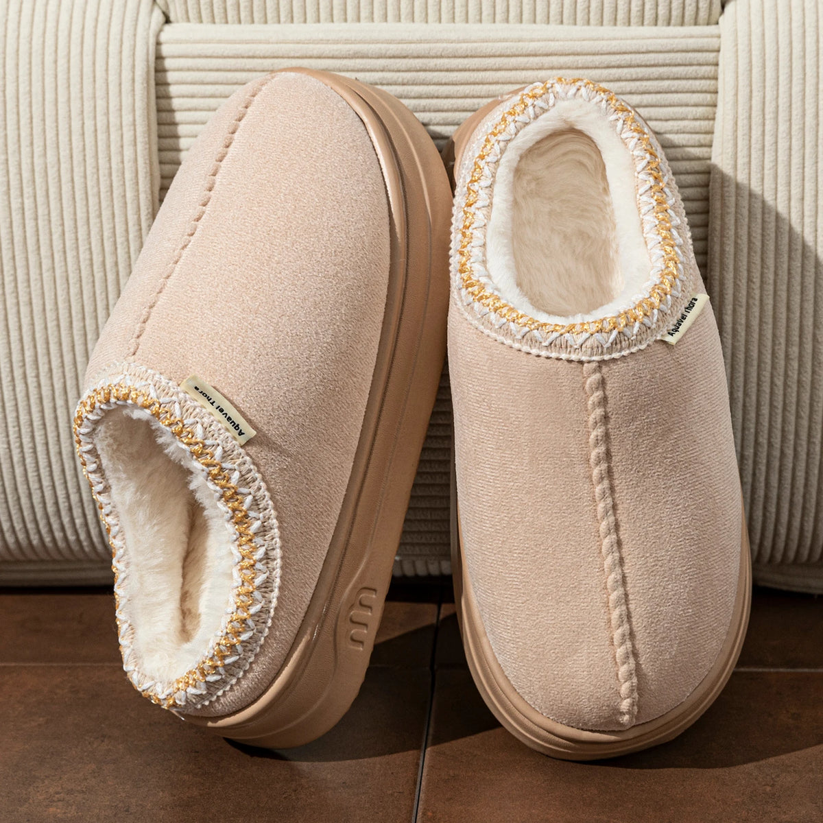Womens Winter Slipper Boots - Fur Lined Anti Slip Indoor Outdoor Booties