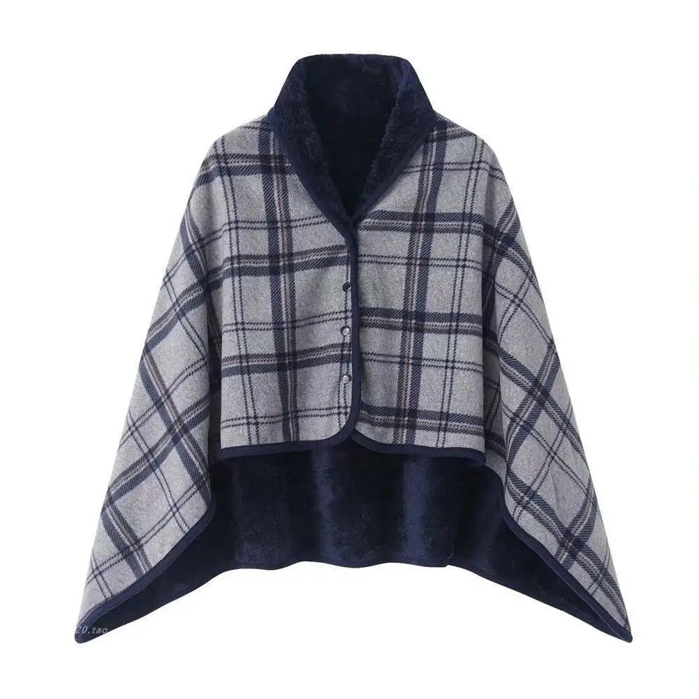 Wearable Shawl Blanket - Thick Tartan Wrap Throw for Home, Office and Sofa