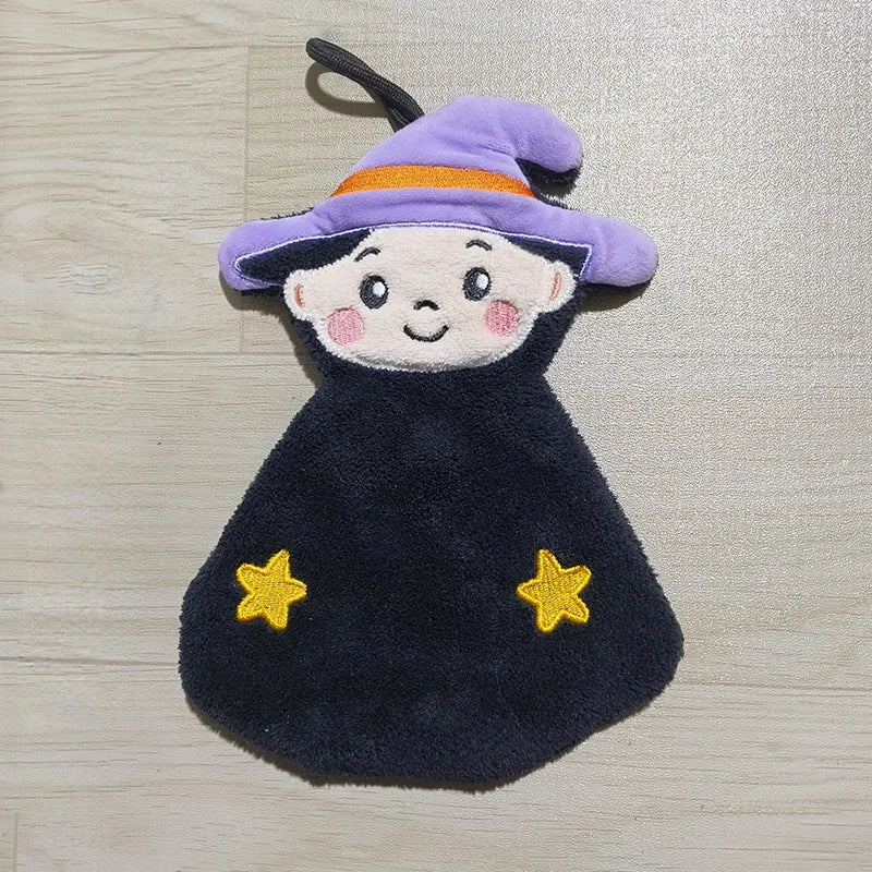 Cartoon Cat Hand Towel - Absorbent Coral Fleece Towel with Hanging Loop