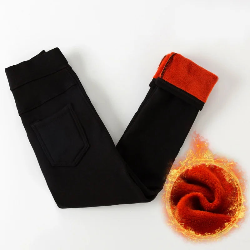 Winter Baby Girls Leggings - Velvet Fleece Lined Warm Pants, Sizes 3T-12