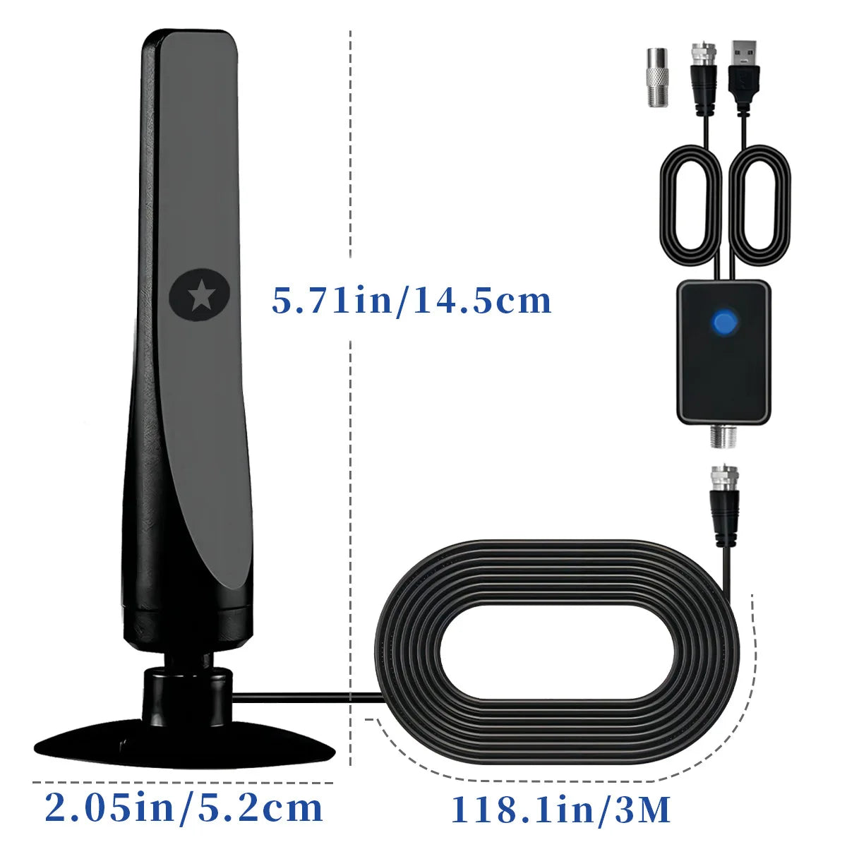 Outdoor Digital TV Antenna - HD Terrestrial Aerial for Indoor and Outdoor Use
