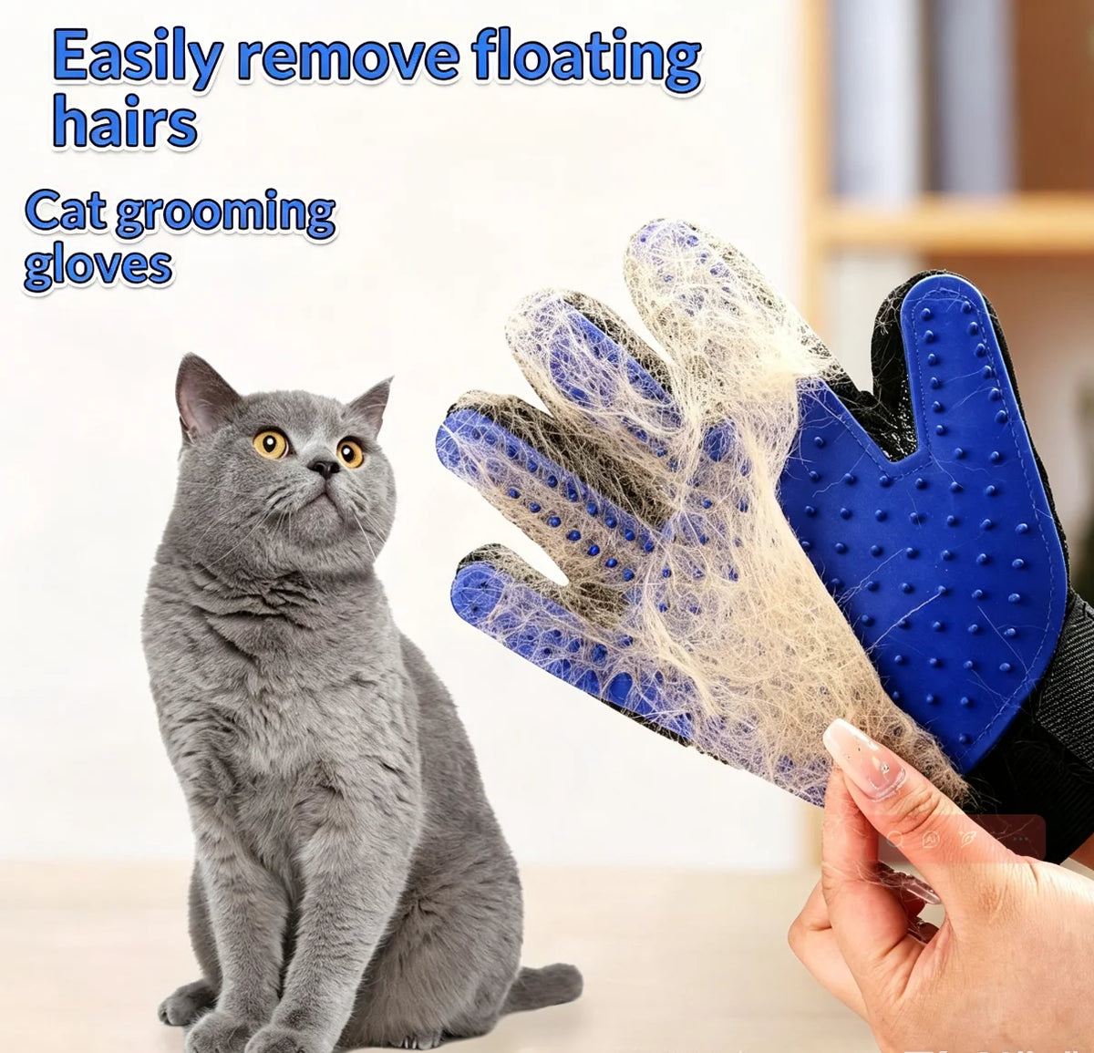 Pet Grooming Glove - Silicone Deshedding Brush and Massage Mitt for Dogs and Cats