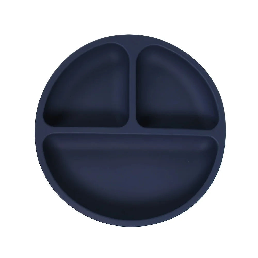 Silicone Suction Plate with Lid - Divided Baby Weaning Dinner Plate