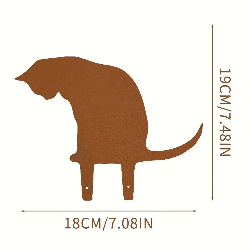 Cat Garden Stakes - Metal Silhouette Lawn Ornaments for Patios, Beds and Borders