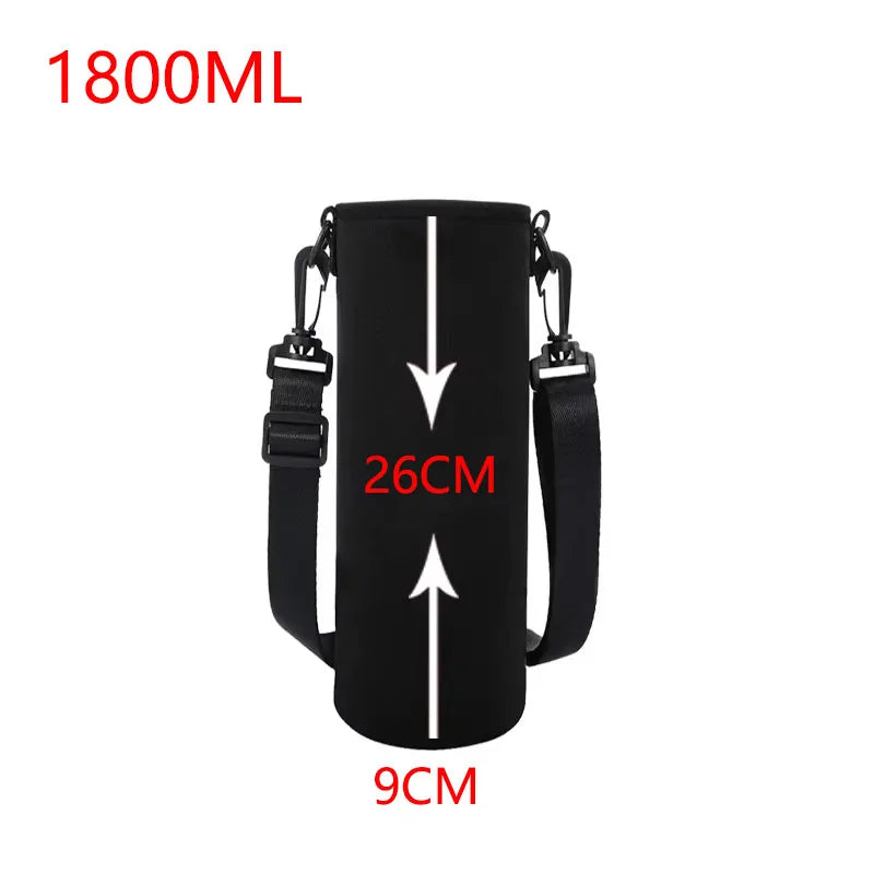 Neoprene Water Bottle Sleeve with Strap - Insulated Bottle Holder Pouch