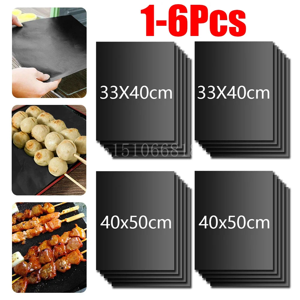 Non-Stick BBQ Grill Mats - Reusable Heat Resistant Barbecue & Baking Sheets