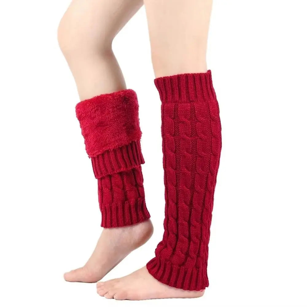 Twist Knit Leg Warmers - Cosy Elastic Boot Socks in 6 Colours