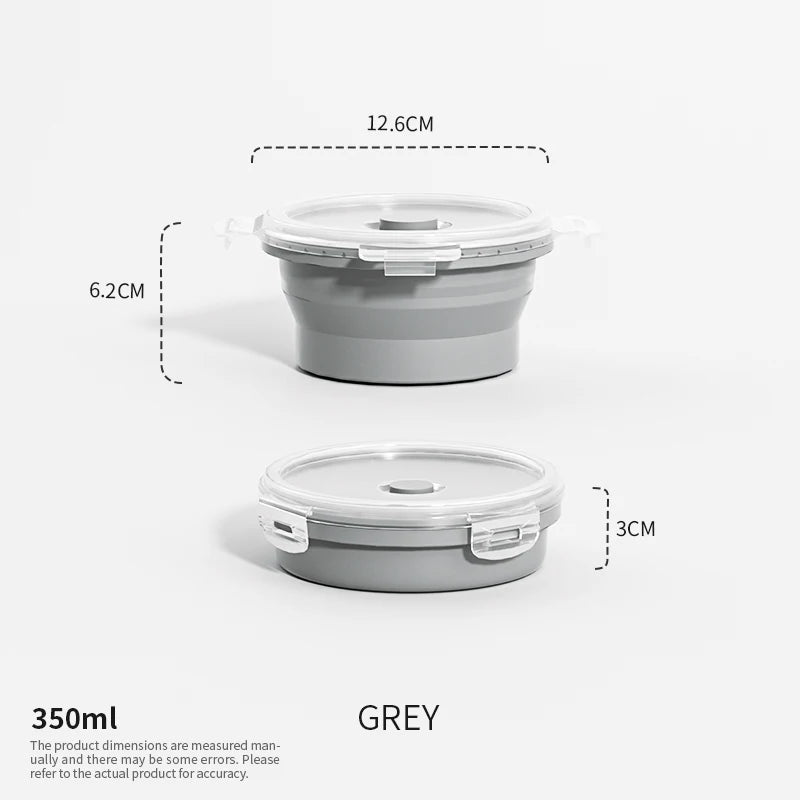 Collapsible Silicone Food Storage Containers - Leakproof Lunch Bowls for Meal Prep