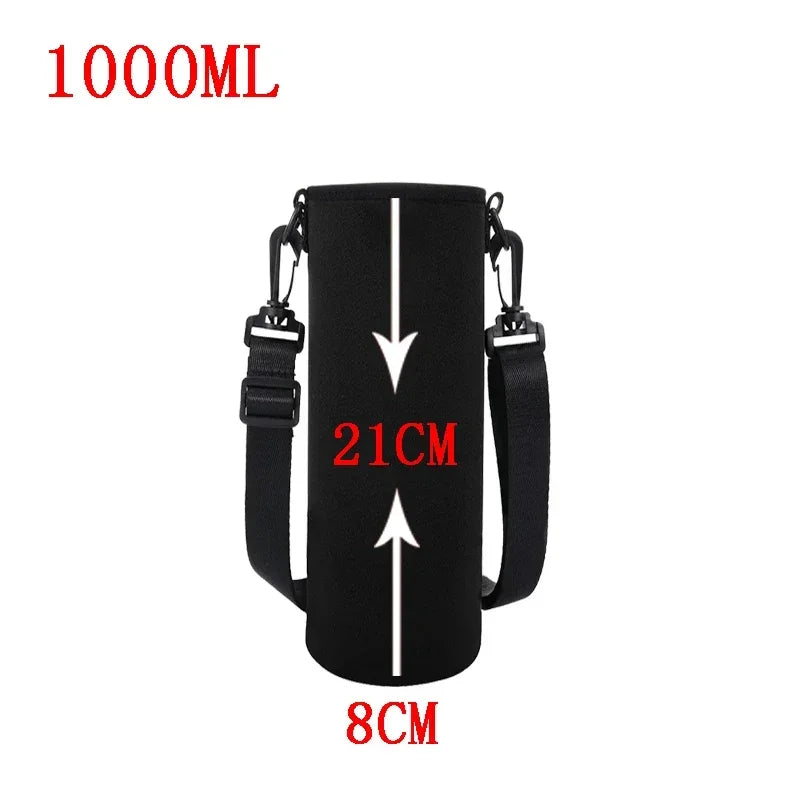 Neoprene Water Bottle Sleeve with Strap - Insulated Bottle Holder Pouch