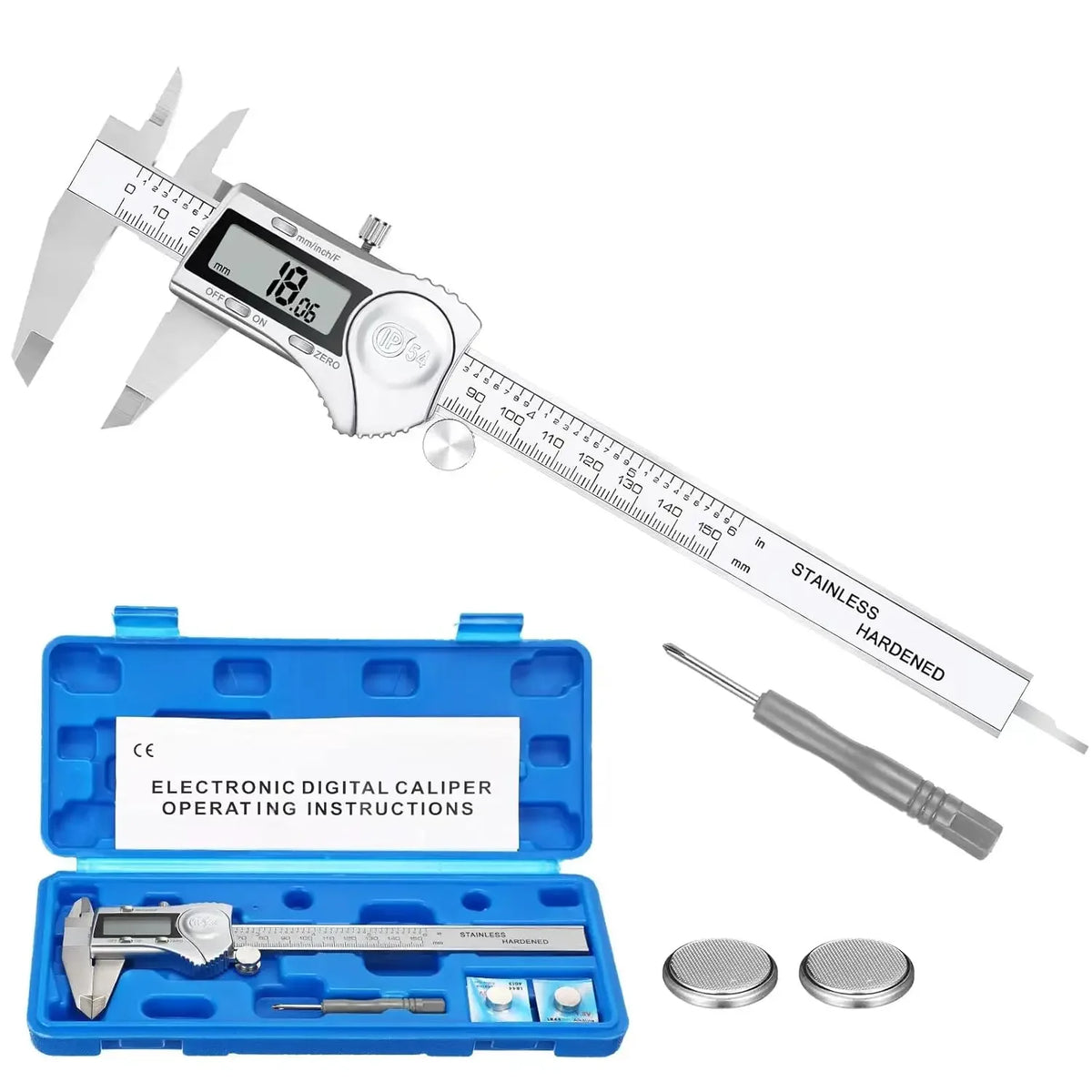 Digital Caliper 100mm & 150mm - LCD Measuring Tool with Inch and Millimetre Switch