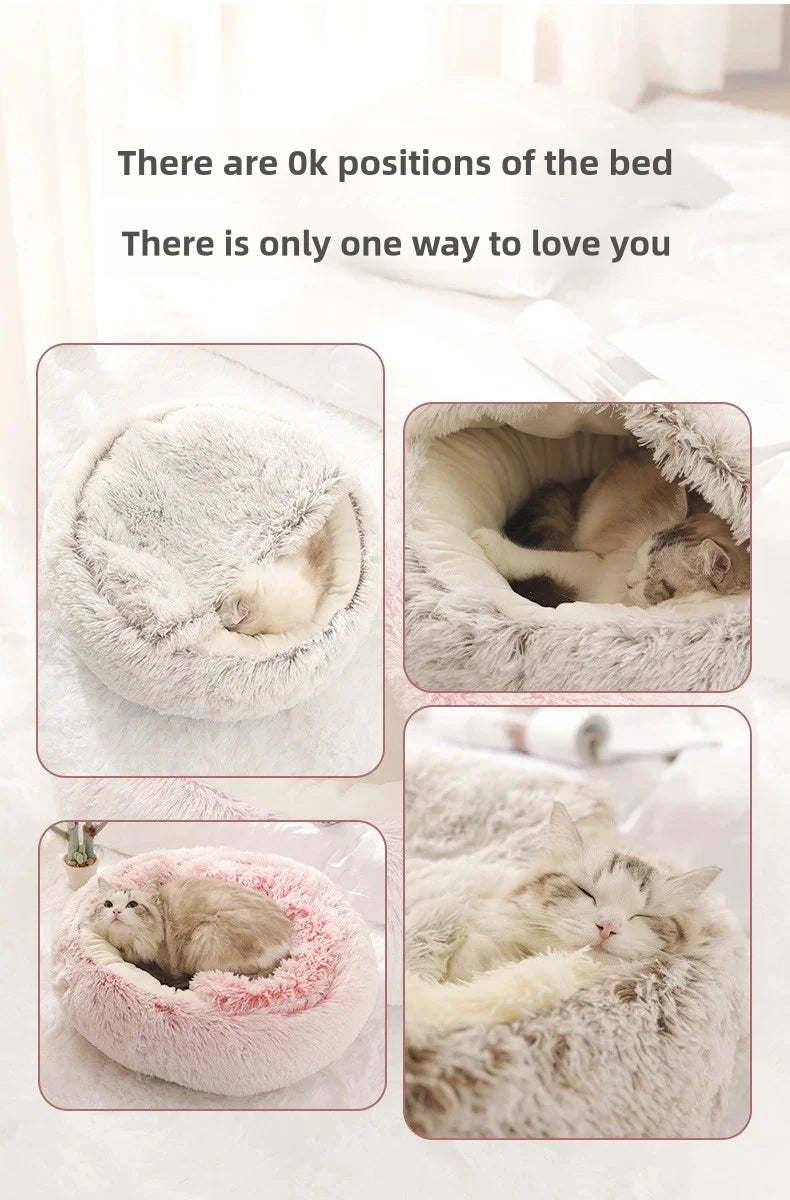 Plush Pet Bed - Soft Warm Bed for Cats and Small Dogs in 40, 50 and 60cm