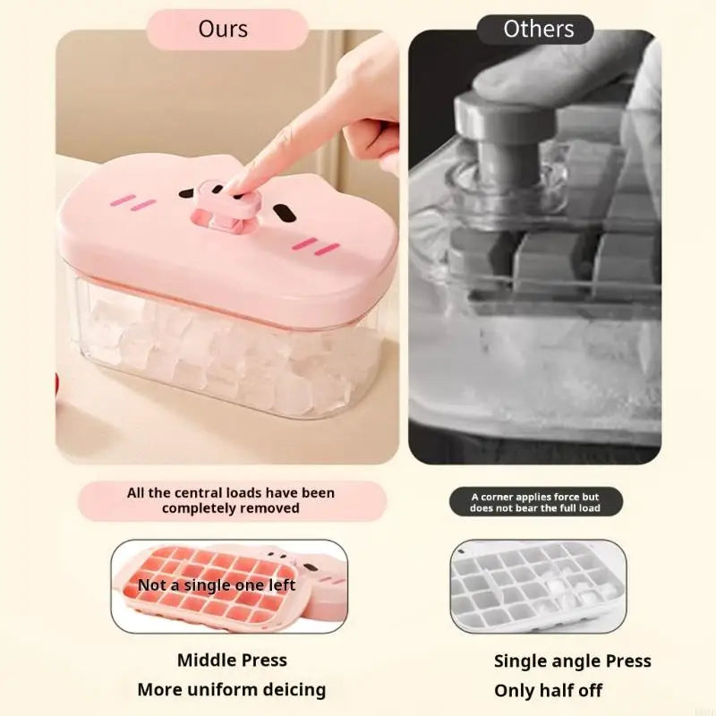 Clicking Ice Cube Tray - Easy Release Square Ice Maker for Cocktails