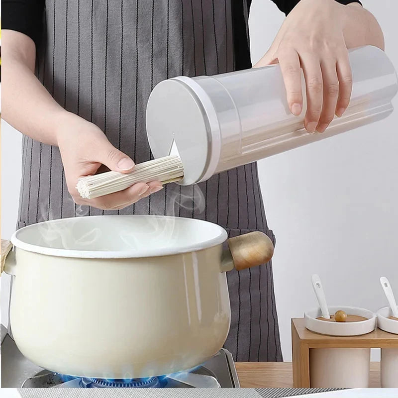 Airtight Pasta Storage Container - Sealed Divided Canister for Noodles and Dry Goods