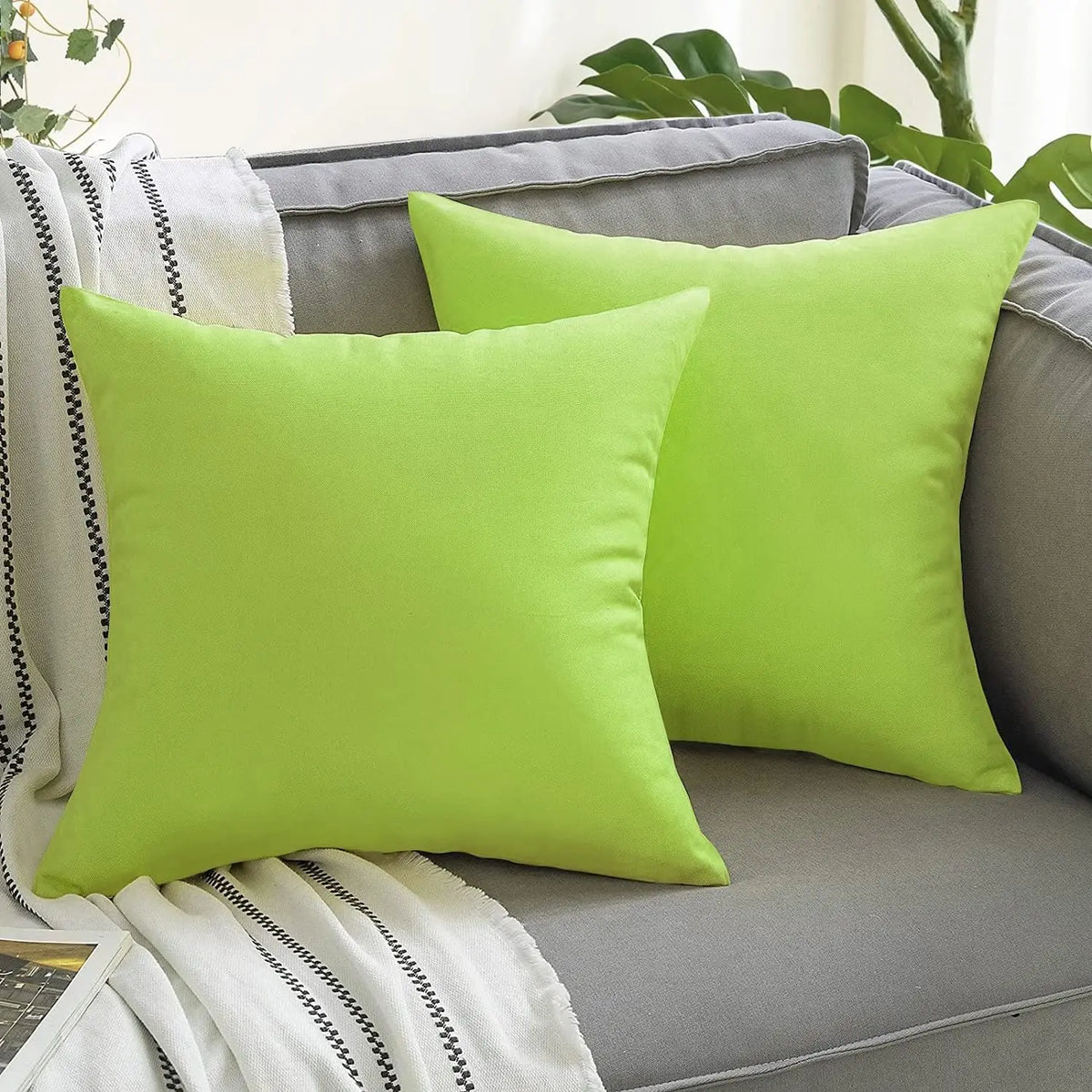 Outdoor Throw Pillow Covers - Waterproof Square Cushion Cases for Patio and Couch