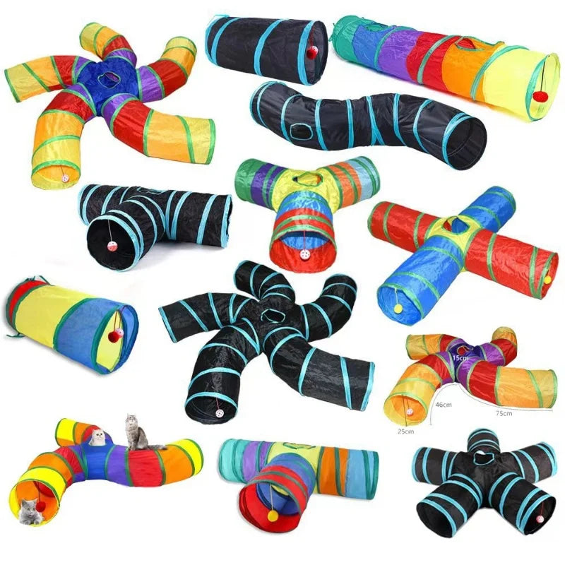 Foldable Cat Tunnel - Collapsible Pop-Up Play Tube for Kittens, Cats and Small Pets