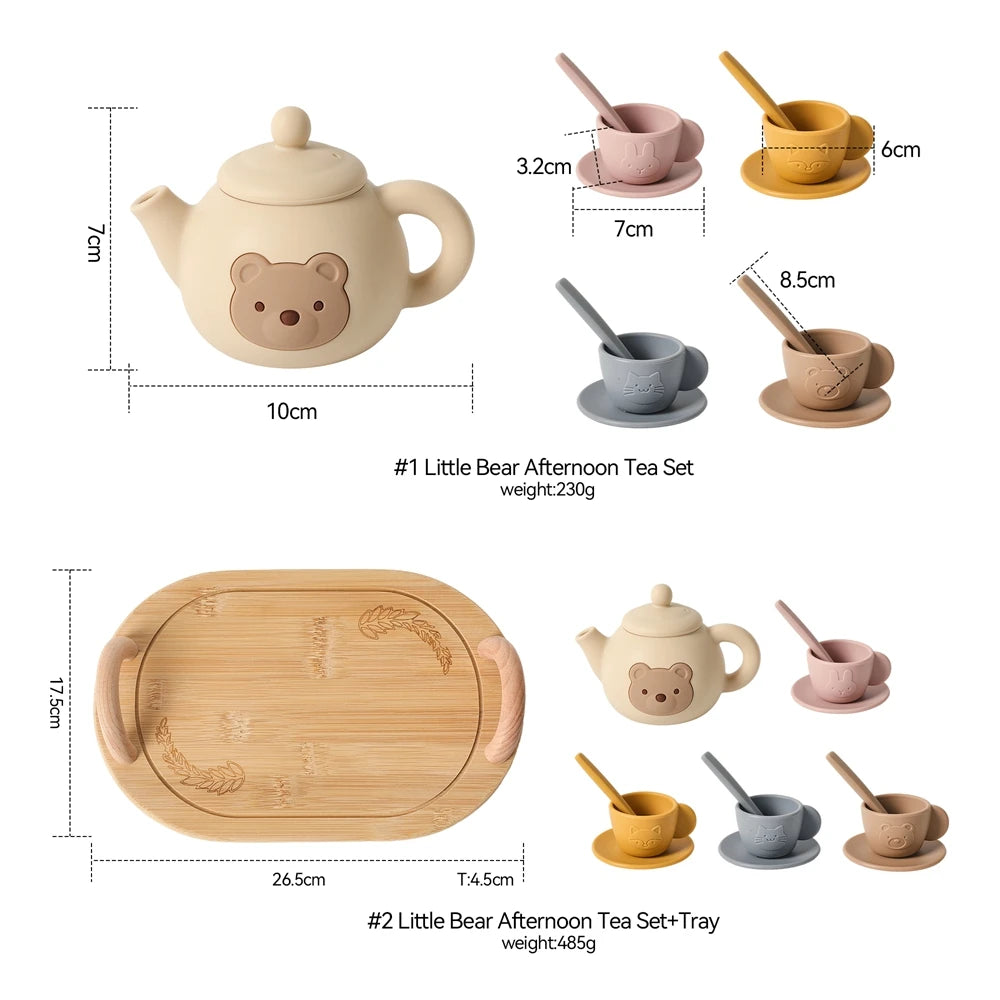 Kids Wooden Play House Toy Set - Pretend Play Sets 1 and 2 for Toddlers