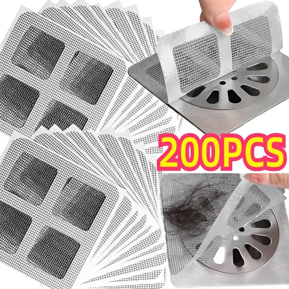 Disposable Shower Drain Covers - 10x10cm Hair Catchers in 1 to 200 Packs