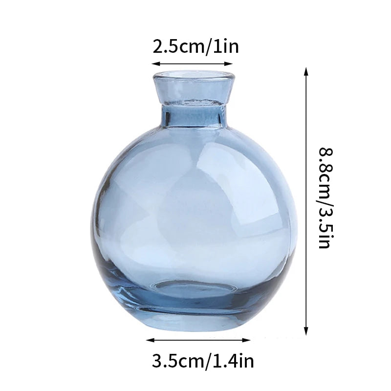 Retro Glass Vase - Thick Glass Bud Vase for Hydroponics and Table Decor