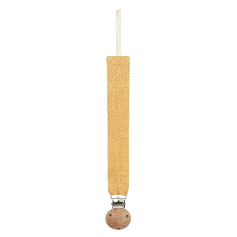 Baby Pacifier Clip - Cotton and Beech Wood Dummy Chain Holder, 26 cm