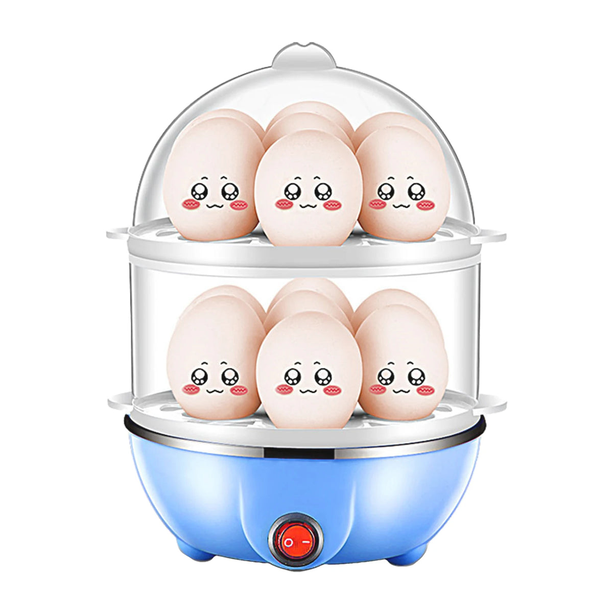 Double Layer Egg Cooker - Electric Egg Steamer with US and EU Plug Options