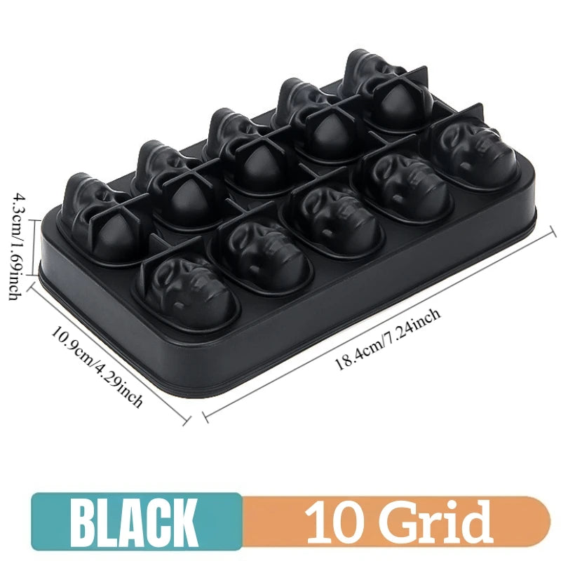 Silicone Ice Cube Molds - Sphere, Skull & Grid Trays for Whiskey & Cocktails