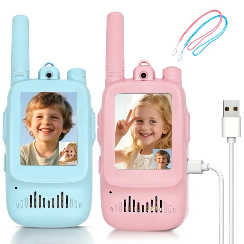 Kids Video Walkie Talkies - Rechargeable Two Way Radios for Camping Trips