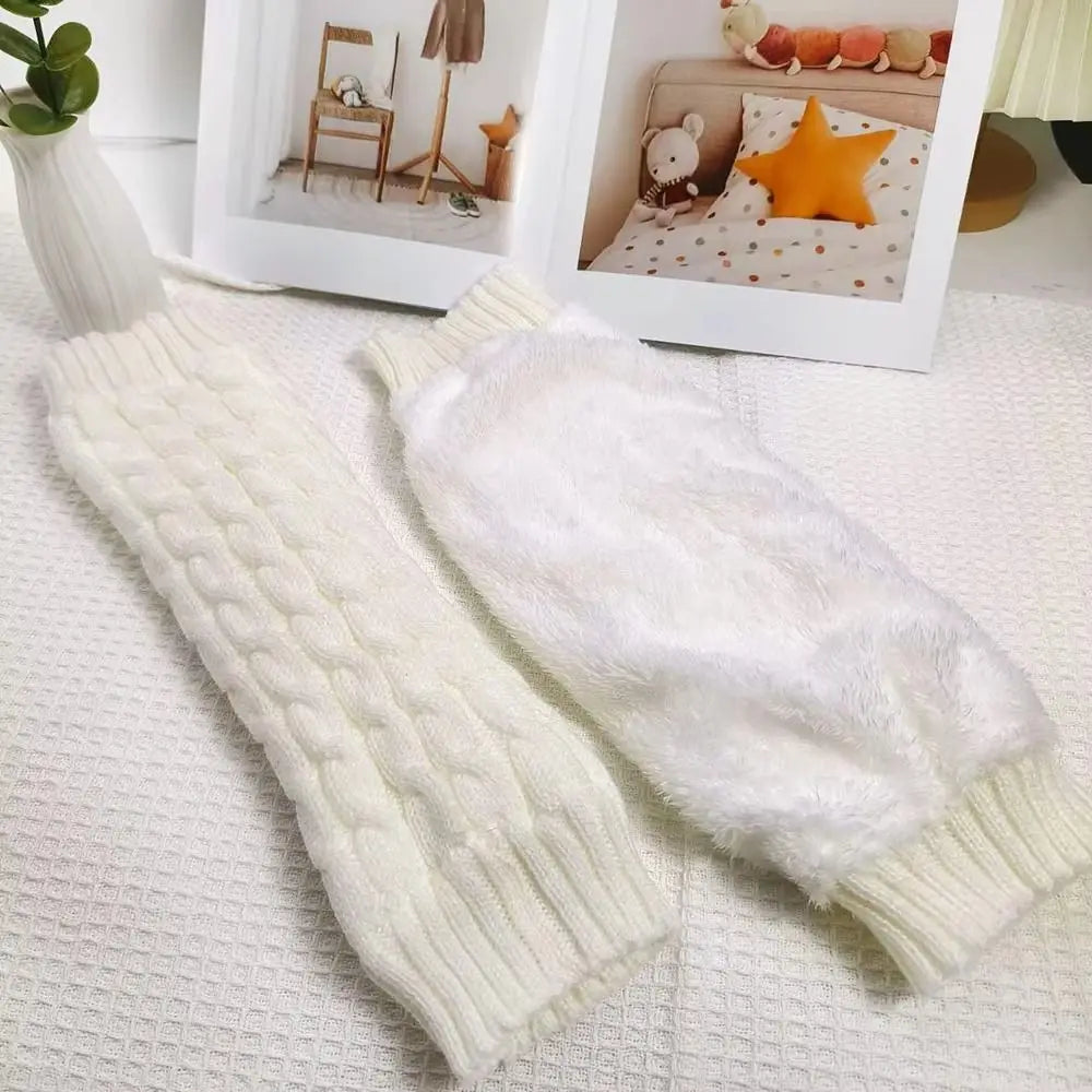 Twist Knit Leg Warmers - Cosy Elastic Boot Socks in 6 Colours