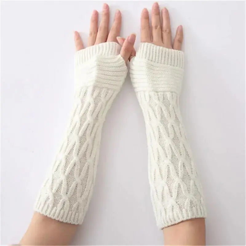 Women's Fingerless Knit Gloves - One-Size Casual Knit Gloves in 4 Colours