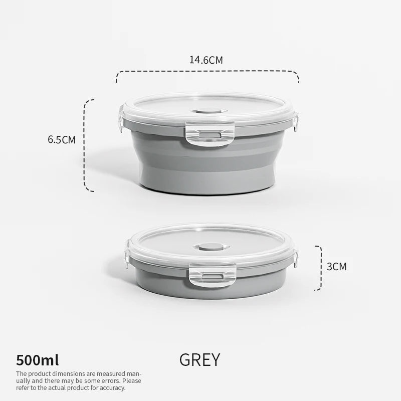 Collapsible Silicone Food Storage Containers - Leakproof Lunch Bowls for Meal Prep